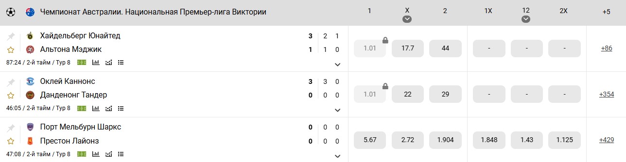 Live ставки на футбол